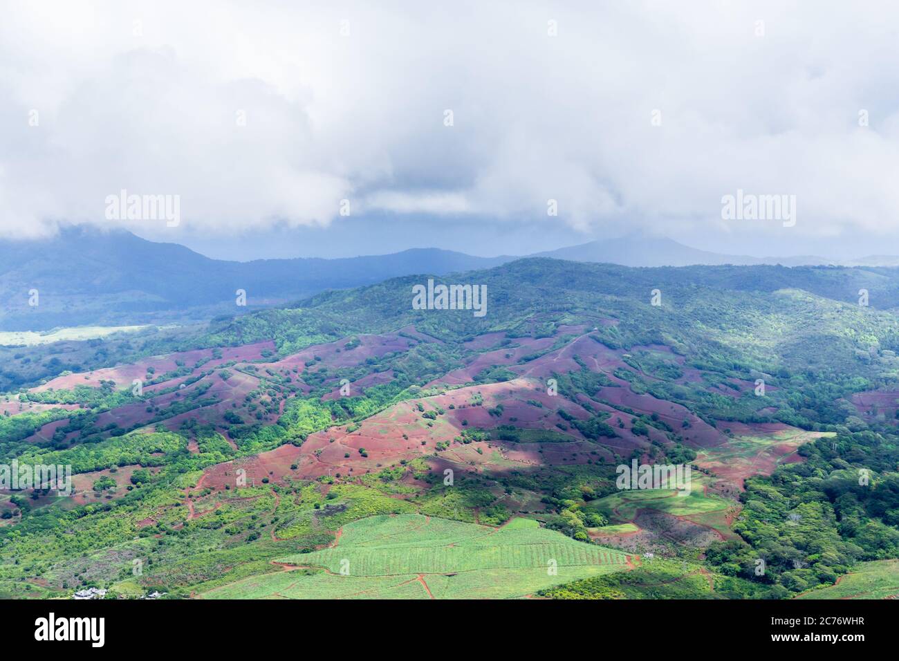 Vista aerea della penisola di le Morne Brabant. Mauritius paesaggio Foto Stock