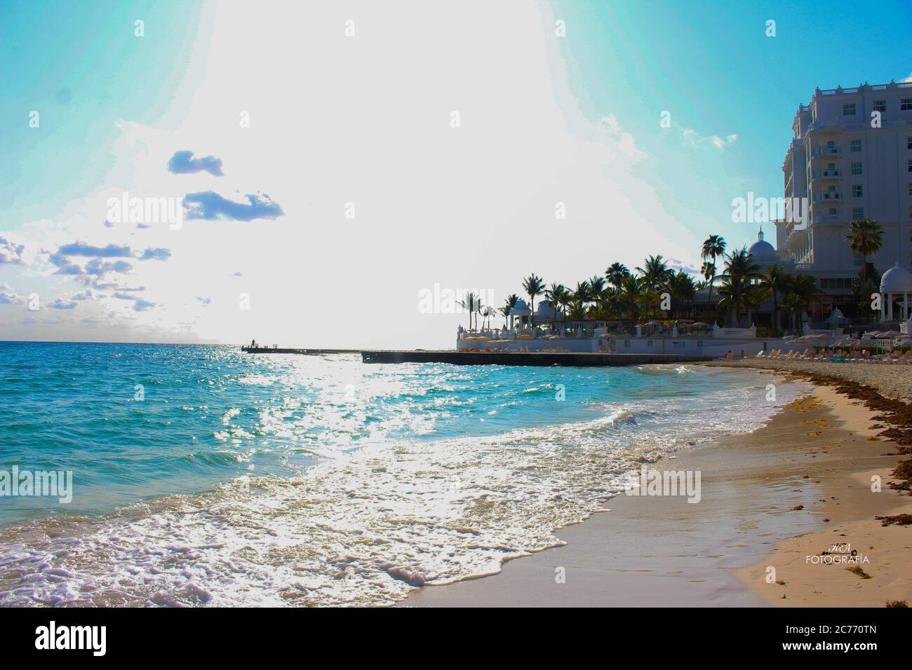 Spiaggia a Cancun, Messico Foto Stock