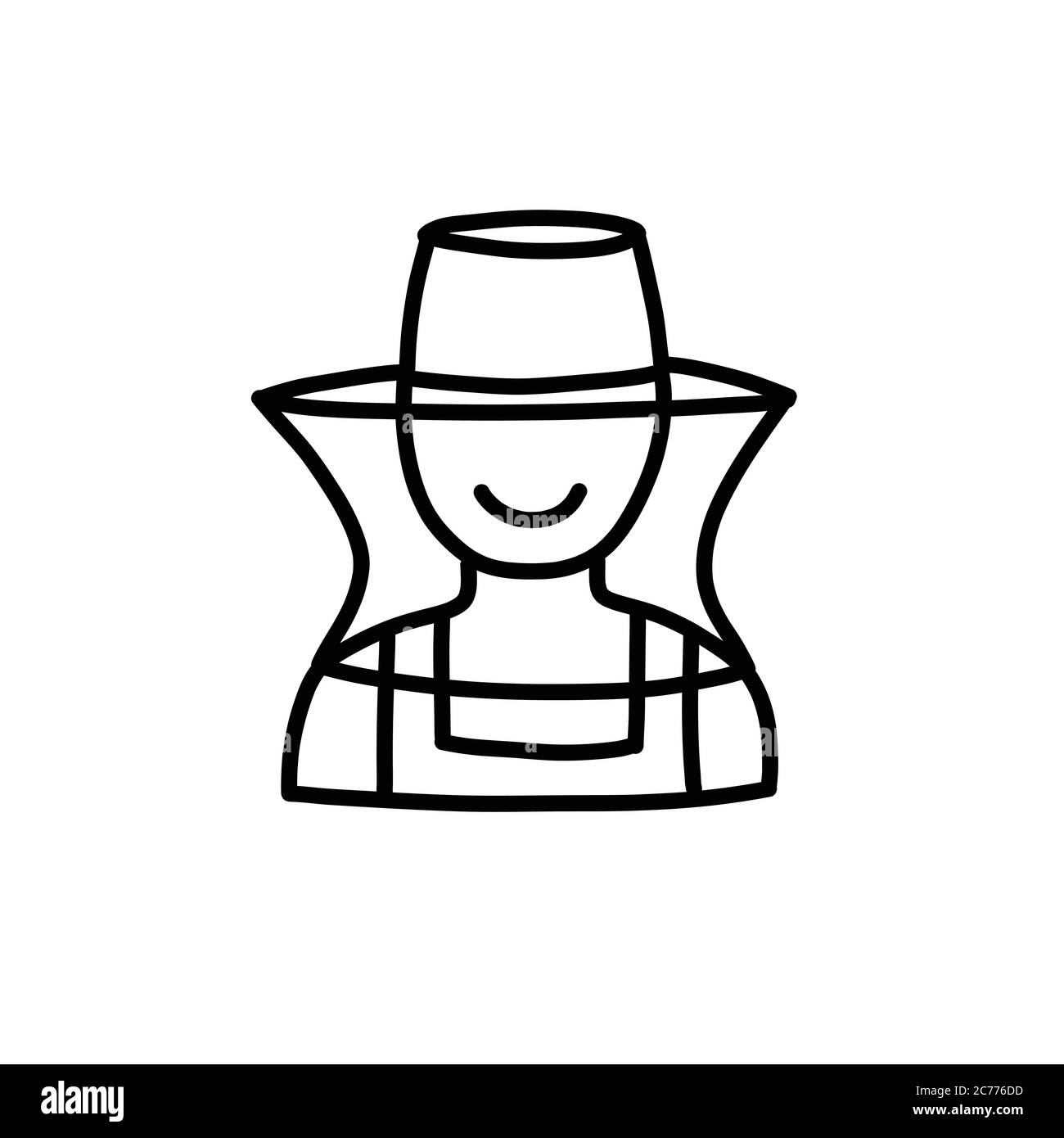 icona del doodle dell'apicoltore, illustrazione vettoriale Illustrazione Vettoriale