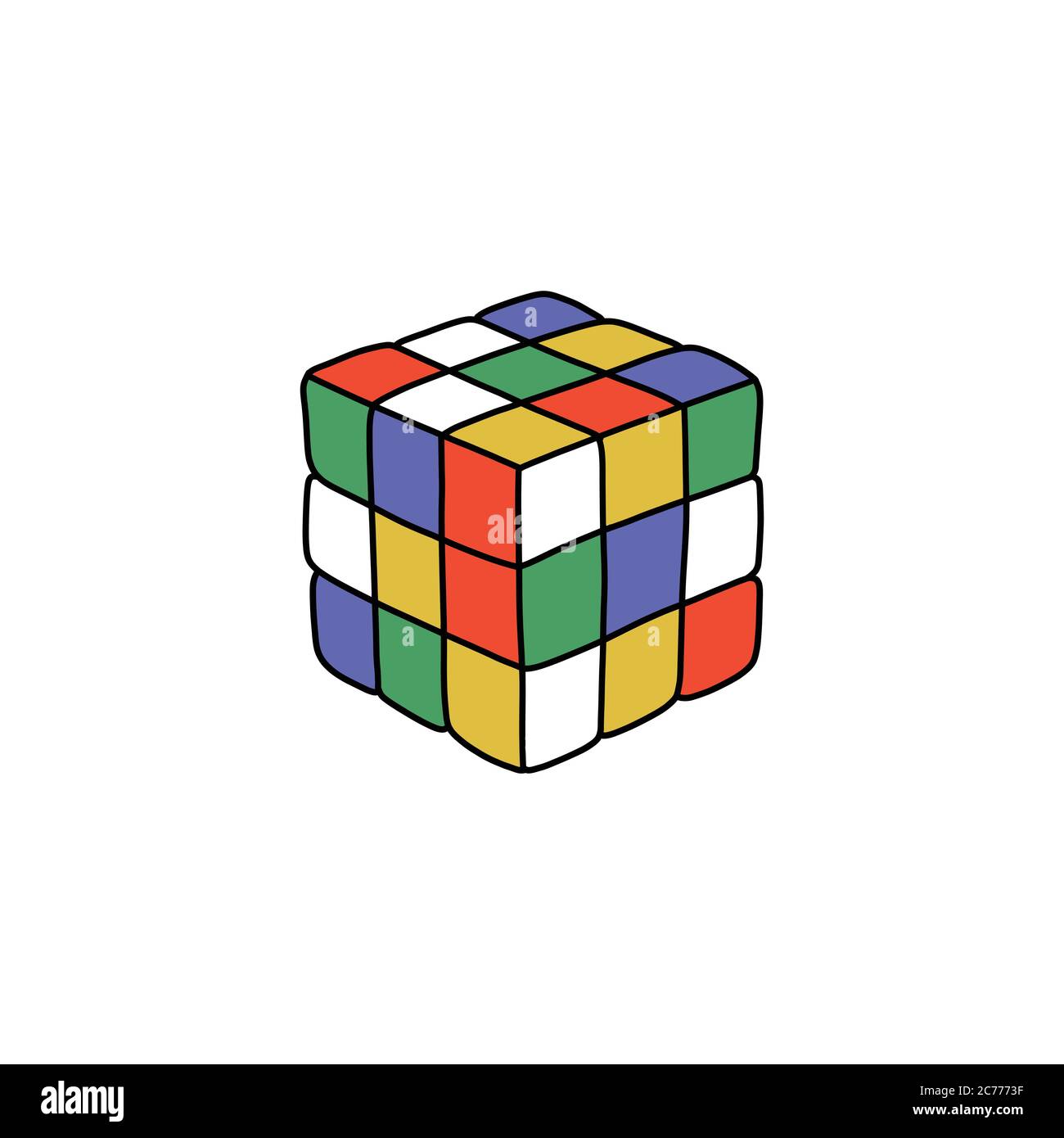 QZUnique Borsa A Tracolla Donna A Forma Di Cubo Di Rubik - Pochette Originale In Ecopelle Multicolore Con Manico In Metallo, 15x15 Cm
