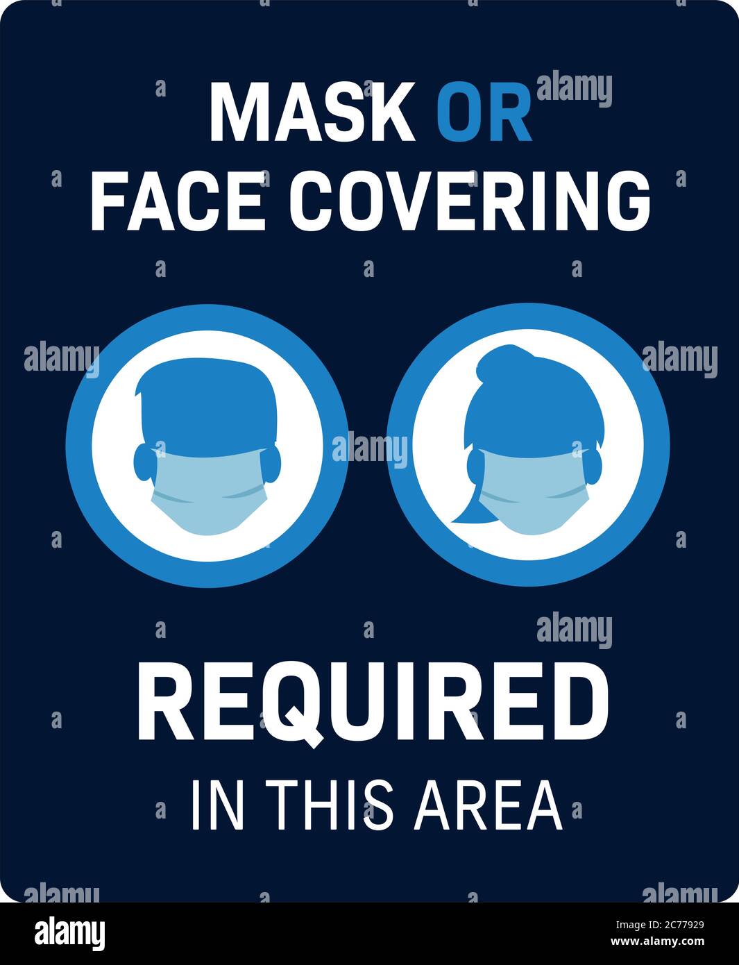 la copertura facciale richiesta in questo edificio covid-19 segno di protezione icone maschio e femmina Illustrazione Vettoriale