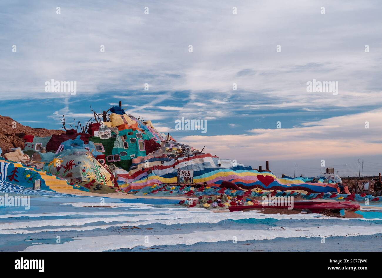 Mostra d'arte di Salvation Mountain a Slab City Foto Stock