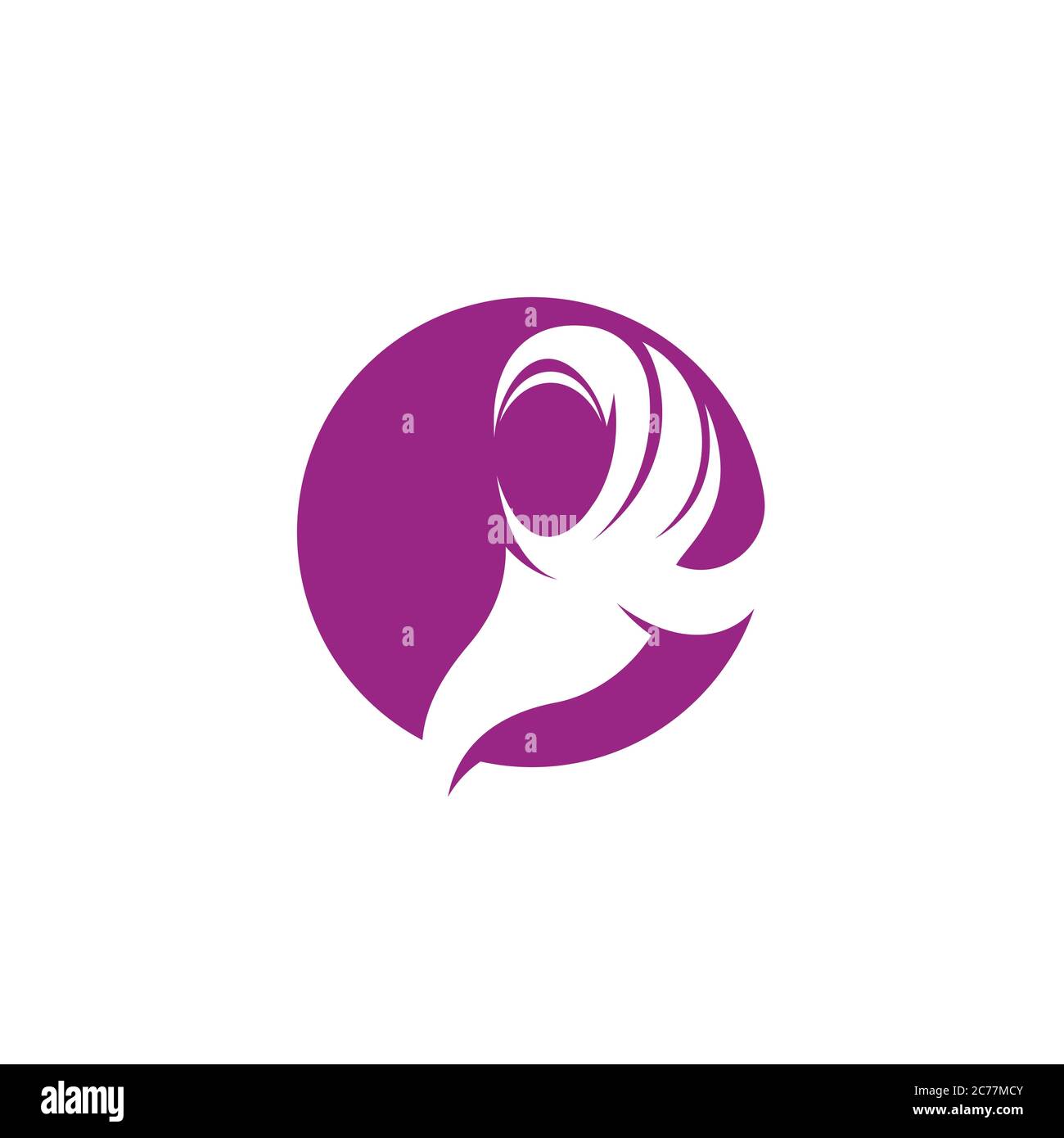 Muslimah hijab modello Logo illustrazione vettoriale design Illustrazione Vettoriale
