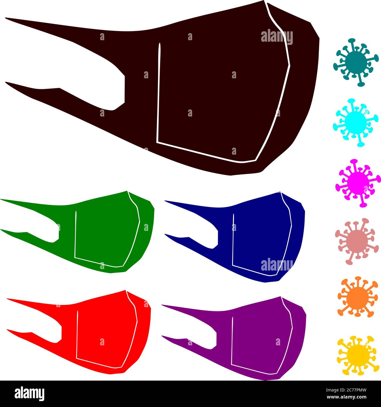 Copertina con diversi colori astratti batteri infetti su una superficie bianca illustrazione vettoriale. Illustrazione Vettoriale
