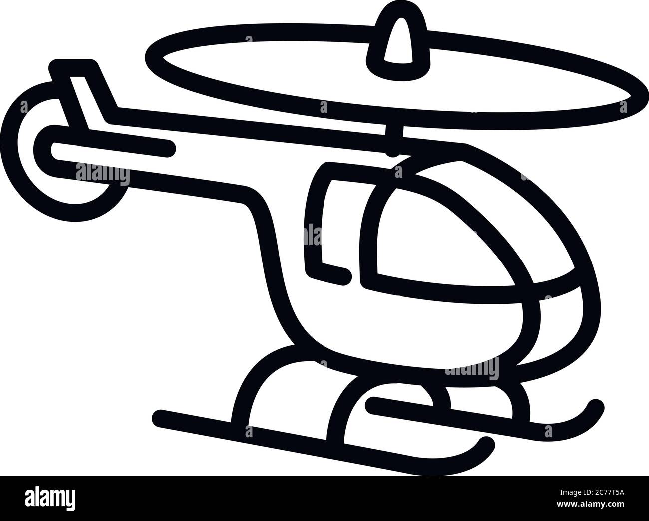 Icona elicottero giocattolo. Contorno giocattolo elicottero icona vettore per web design isolato su sfondo bianco Illustrazione Vettoriale