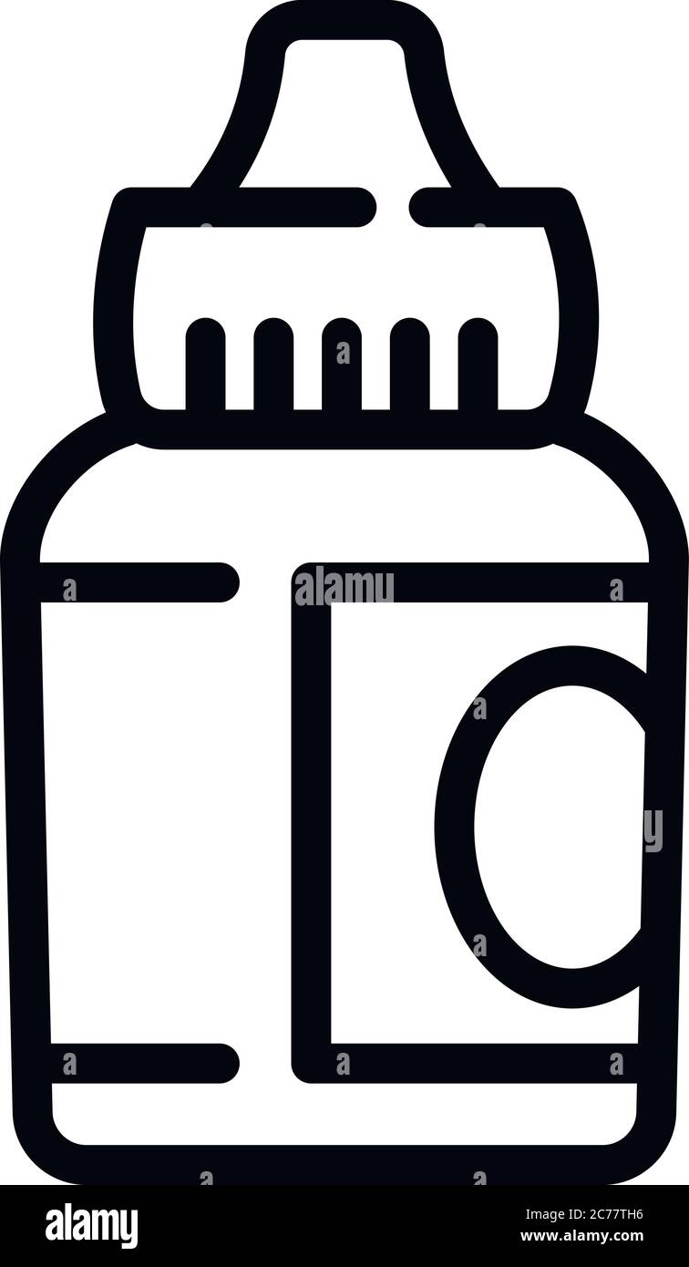 Icona del liquido elettronico di sigaretta. Contorno elettronico sigaretta liquido vettore icona per web design isolato su sfondo bianco Illustrazione Vettoriale