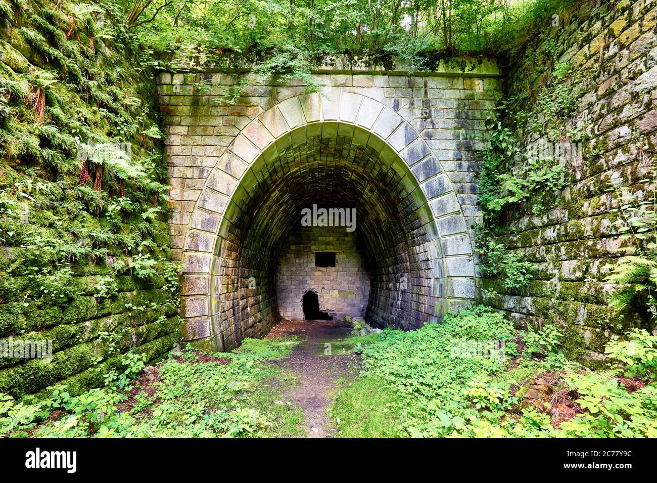 Il vecchio tunnel abbandonati nella cantina sotterranea. Foto Stock