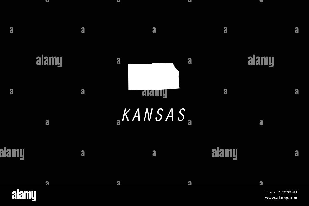 Illustrazione vettoriale dello stato del contorno della mappa del Kansas Illustrazione Vettoriale