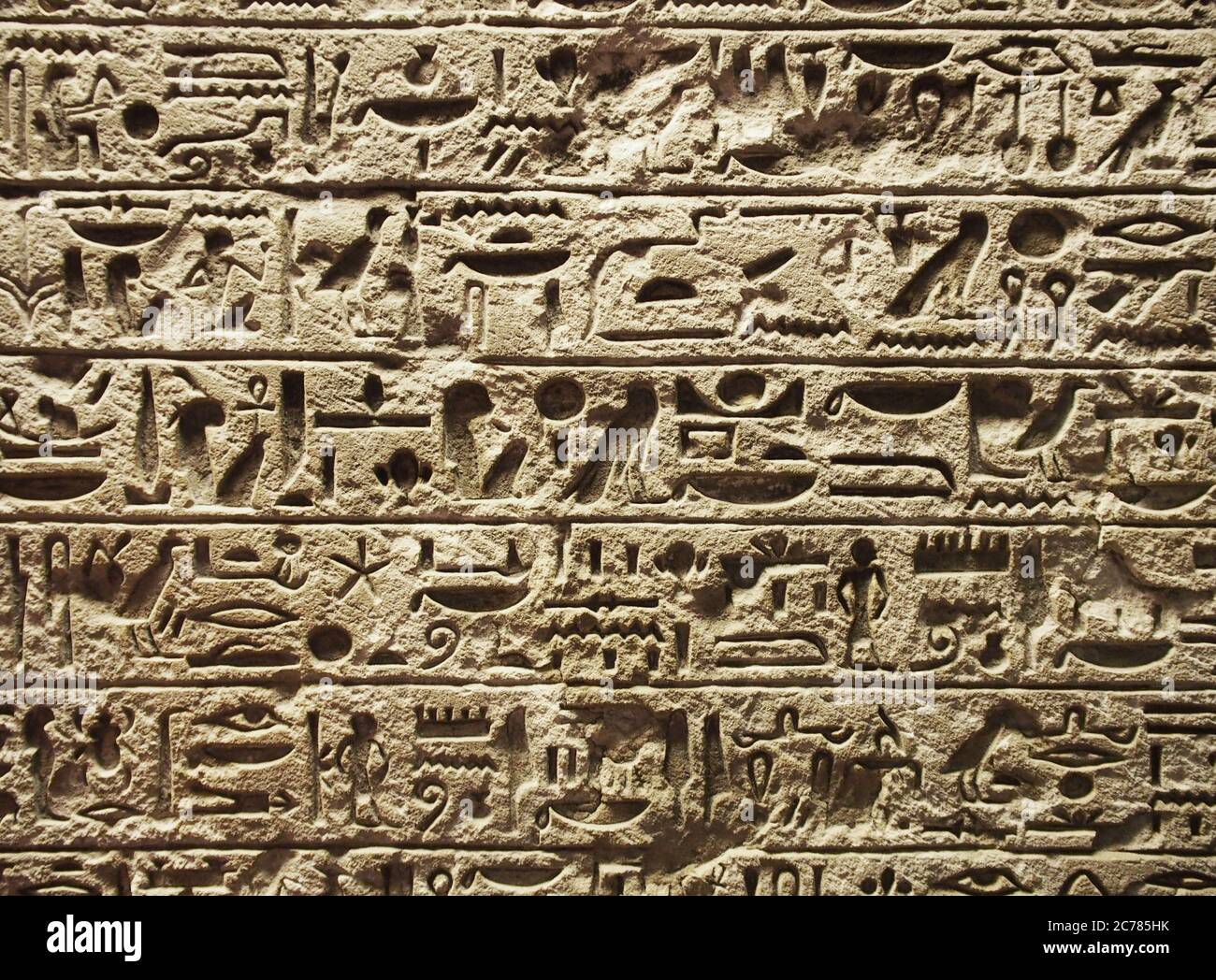 Antico script geroglifico Foto Stock