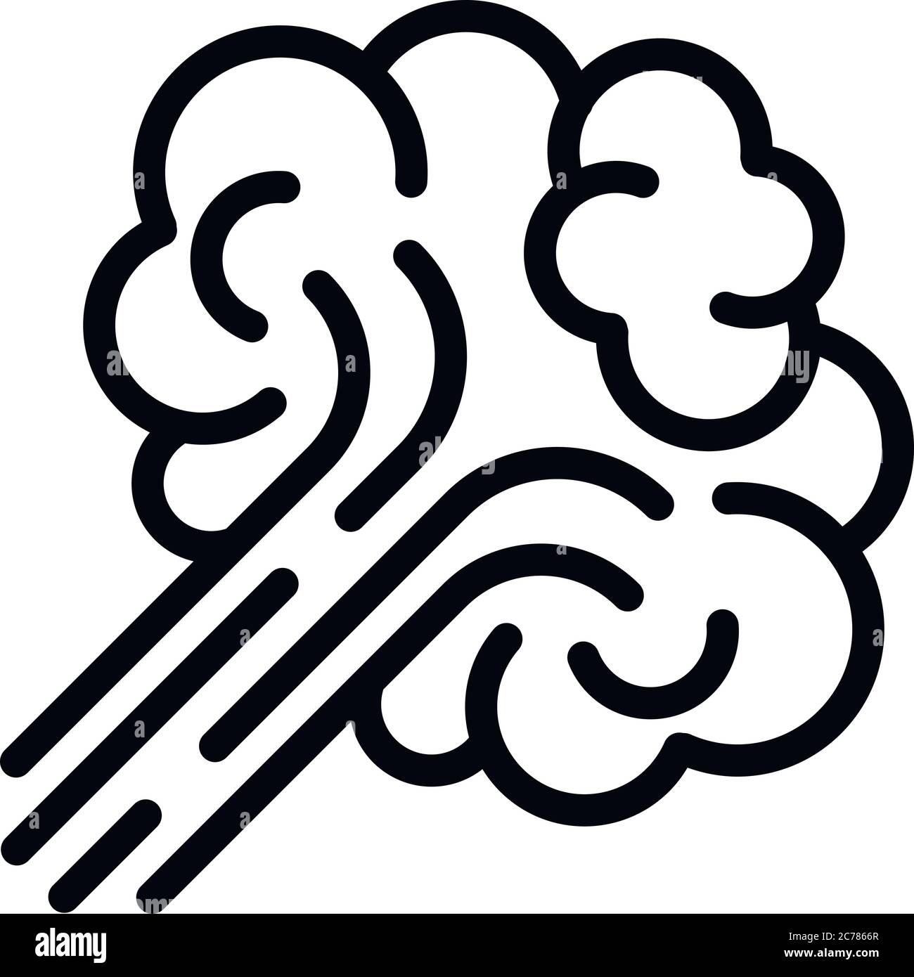 Icona Vape fuma nuvola. Contorno vape fuma nube icona vettoriale per web design isolato su sfondo bianco Illustrazione Vettoriale