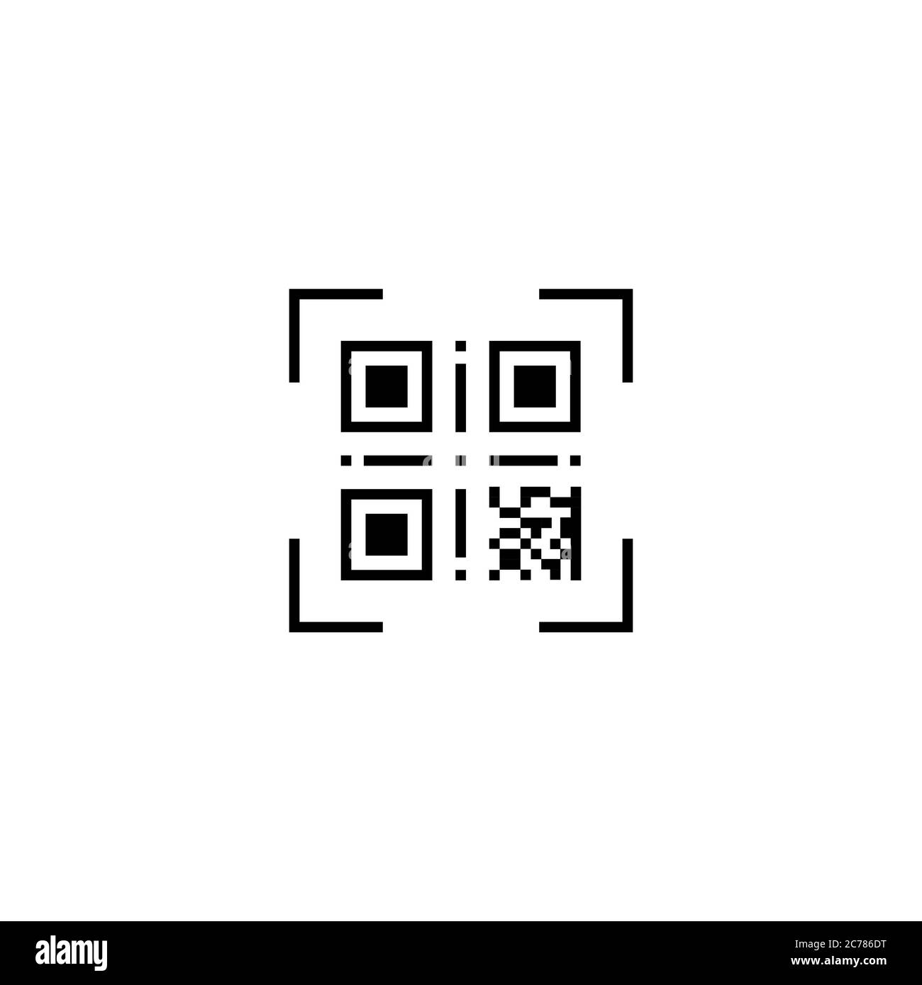 Icona del codice QR per smartphone. Vettore su sfondo bianco isolato. EPS 10 Illustrazione Vettoriale