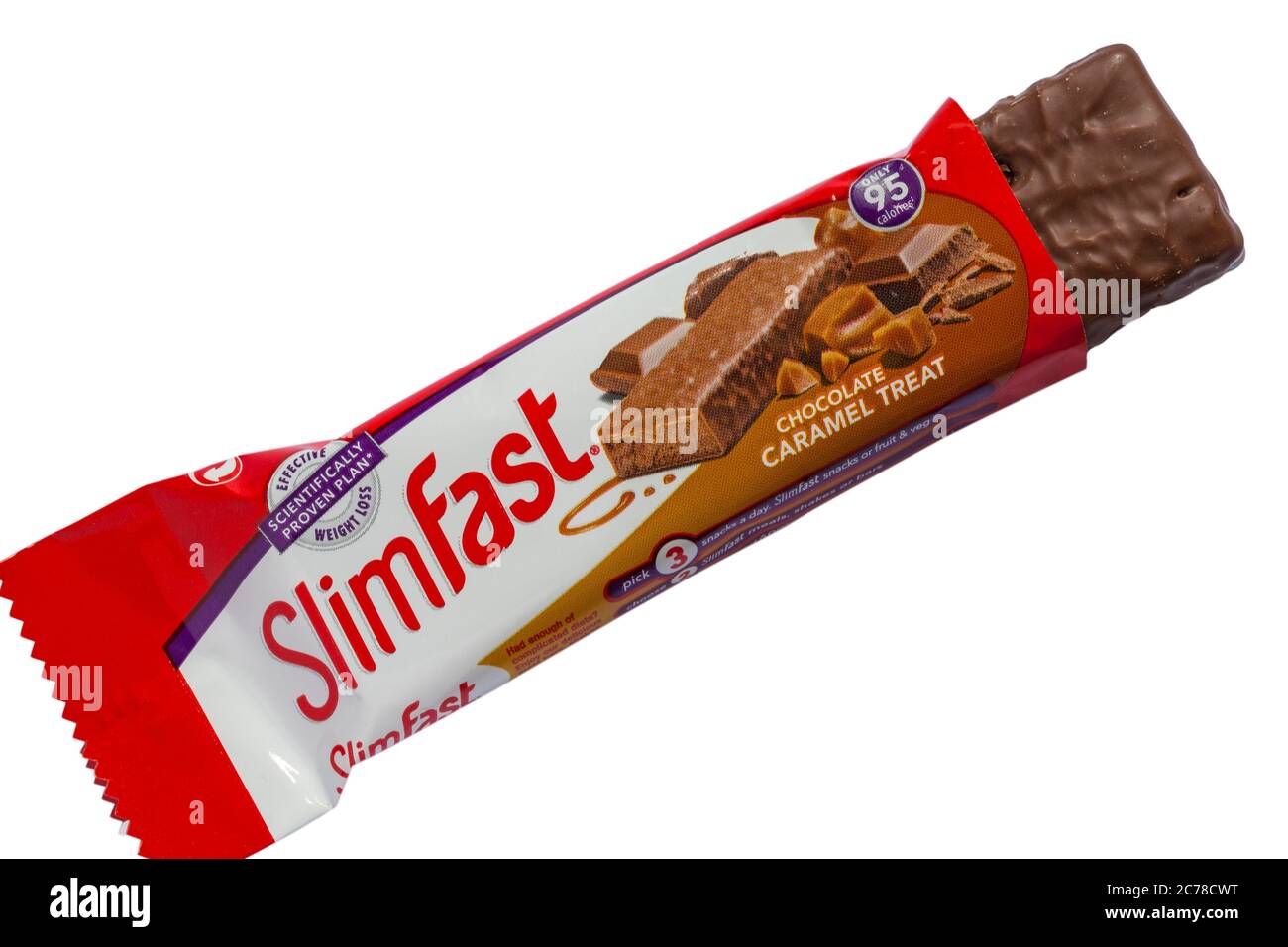 SlimFast cioccolato caramello trattamento aperto per mostrare contenuti su sfondo bianco - latte cioccolato morbido rivestito torrone e caramello snack bar Foto Stock SlimFast cioccolato caramello trattamento aperto per mostrare contenuti su sfondo bianco - latte cioccolato morbido rivestito torrone e caramello snack bar Foto Stock