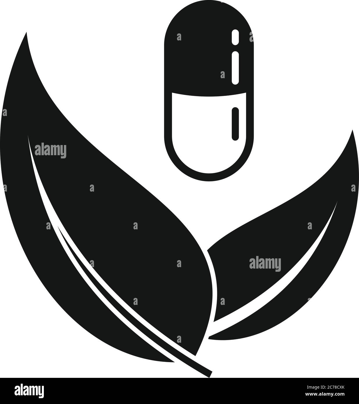 Icona capsula eco Leaf. Semplice illustrazione dell'icona vettoriale a foglia ecologica della capsula per il web design isolato su sfondo bianco Illustrazione Vettoriale