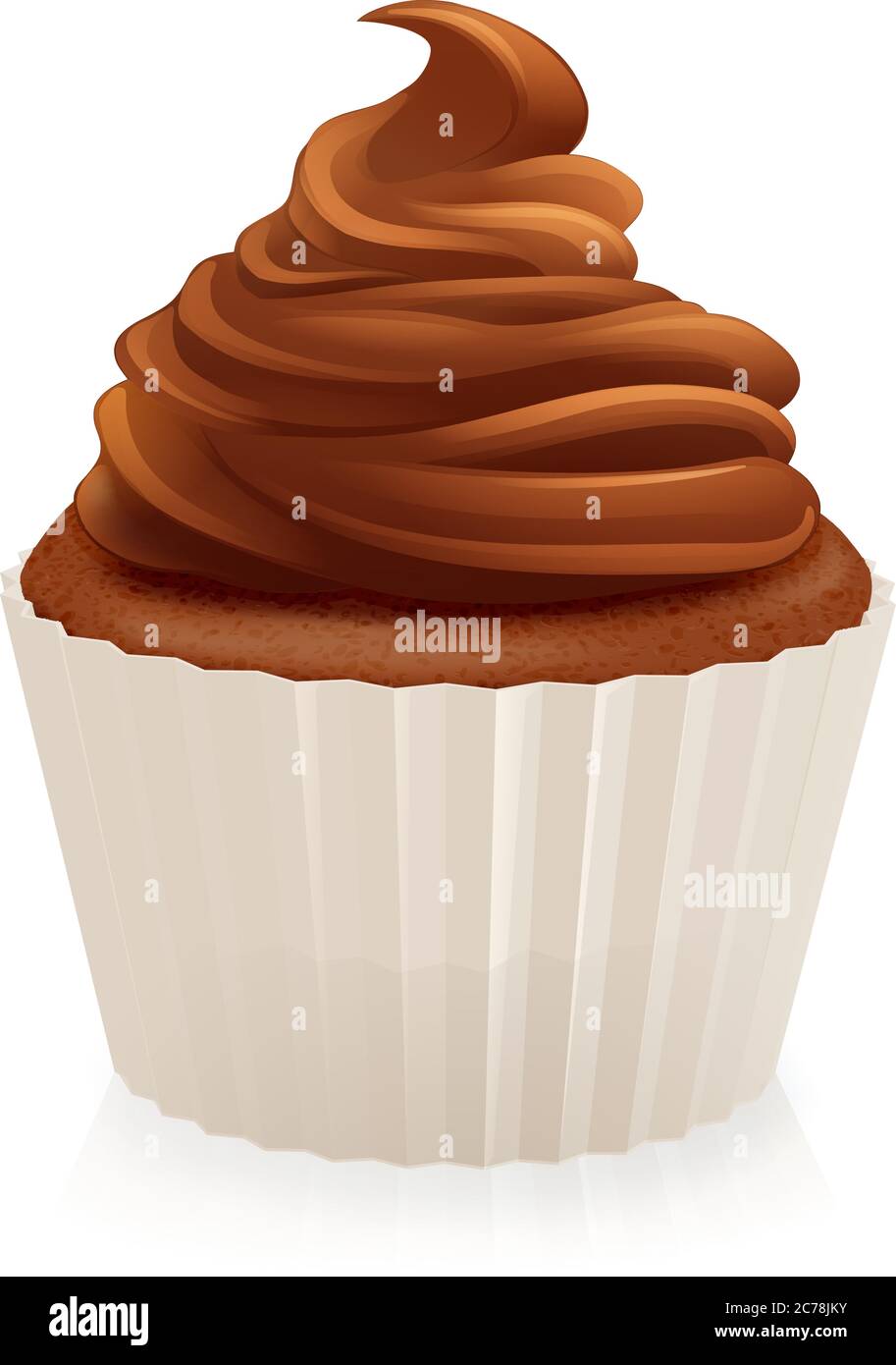 Cupcake cioccolato Fair torta gelato Muffin crema Illustrazione Vettoriale