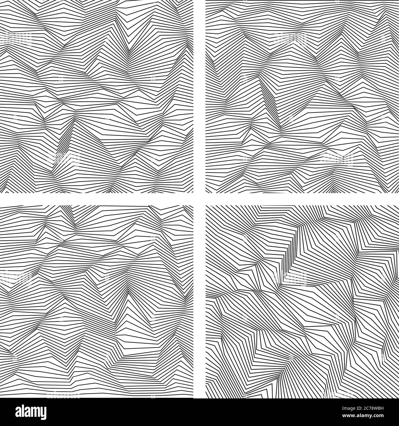 Insieme di modelli di linea astratti vettoriali. Illustrazione Vettoriale