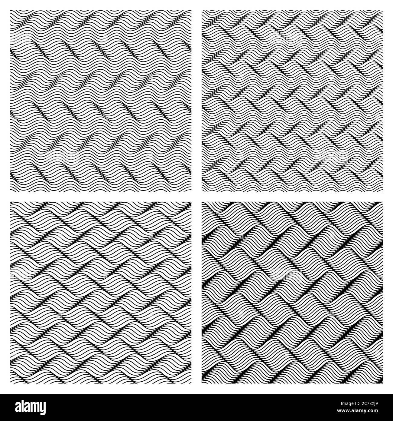 Insieme di modelli di linea astratti vettoriali. Illustrazione Vettoriale