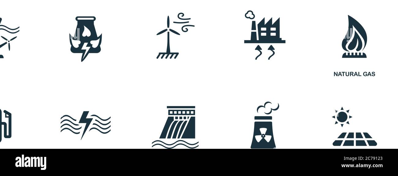 Icona gas naturale. Elemento semplice della raccolta di energia alternativa. Icona Creative Natural gas per web design, modelli, infografiche e altro ancora Illustrazione Vettoriale