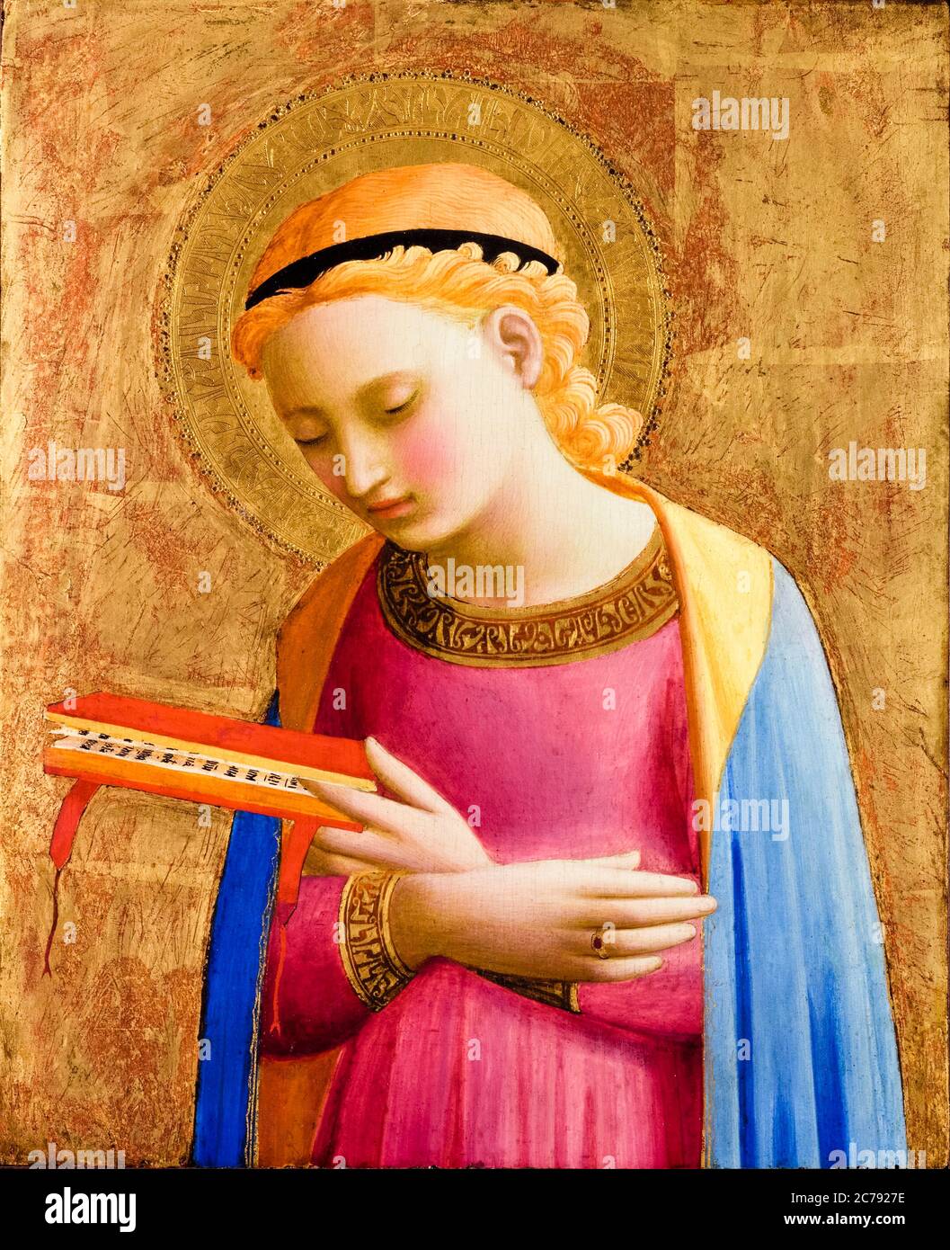 Fra Angelico, Vergine annunciata, resto pala d'altare, pittura, 1450-1455 Foto Stock