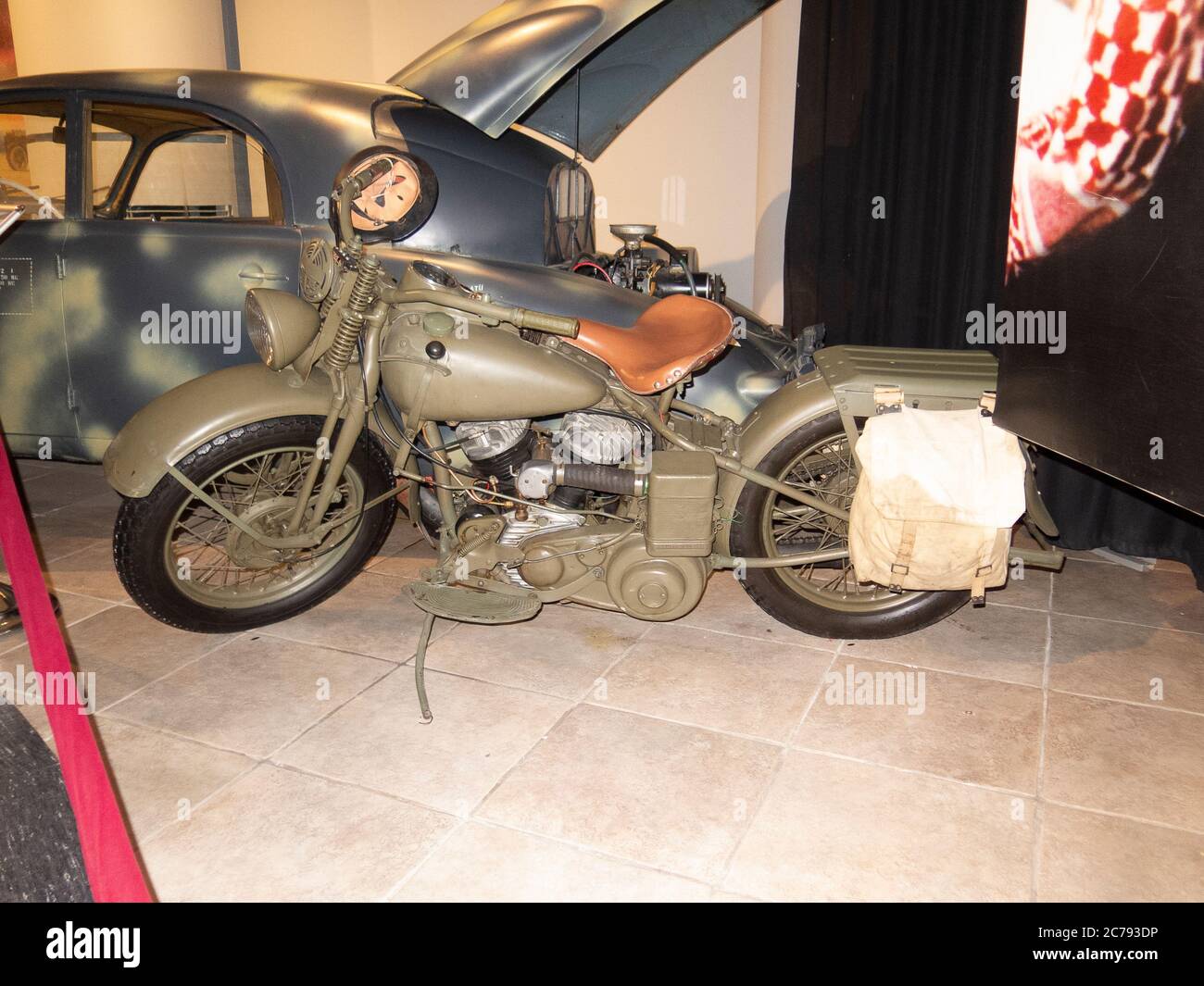 1942 Harley Davidson WLA - il museo reale dell'automobile Foto Stock