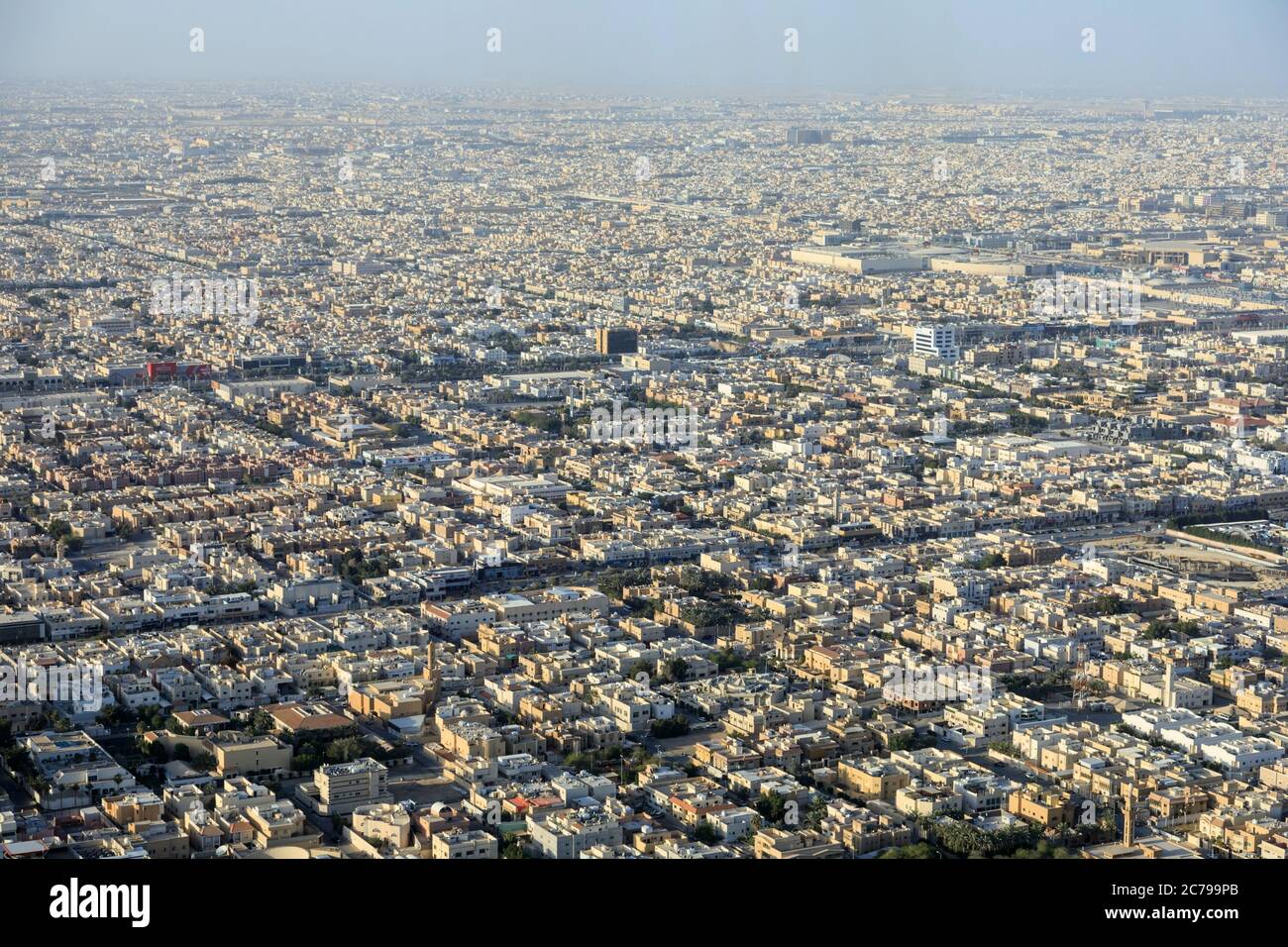 Riad, Arabia Saudita, Febbraio 14 2020: Veduta aerea del centro di Riyadh in Arabia Saudita. Le foto sono state scattate dallo Skybridge nella Torre del Regno Foto Stock