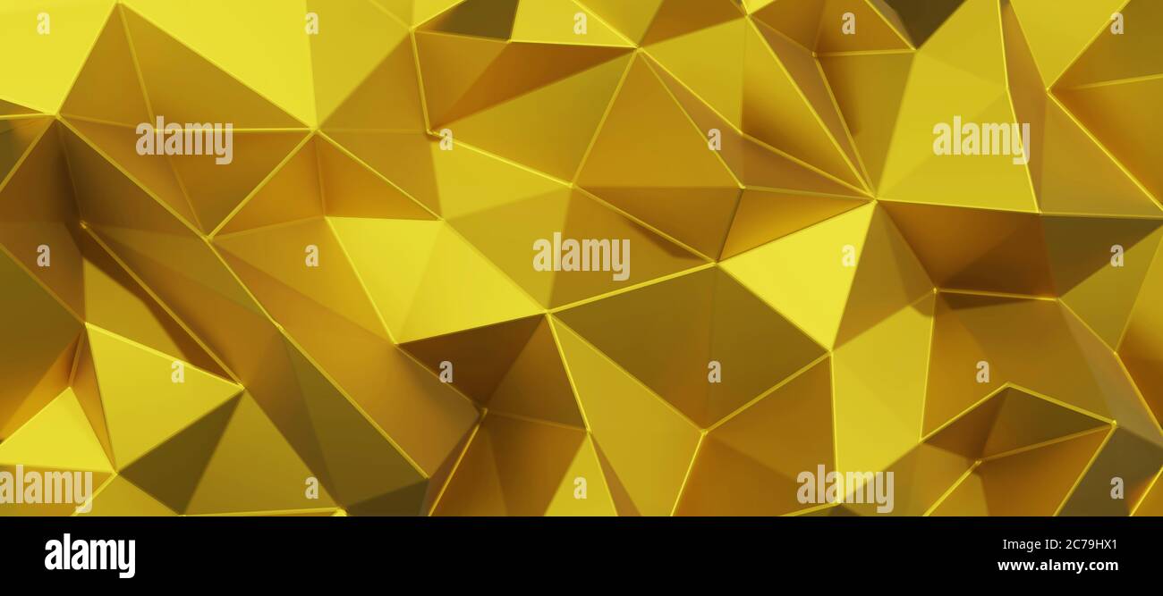 Il poligono triangolare di rendering 3d è geometrico. Sfondo astratto per la progettazione e la decorazione della tecnologia digitale. Foto Stock