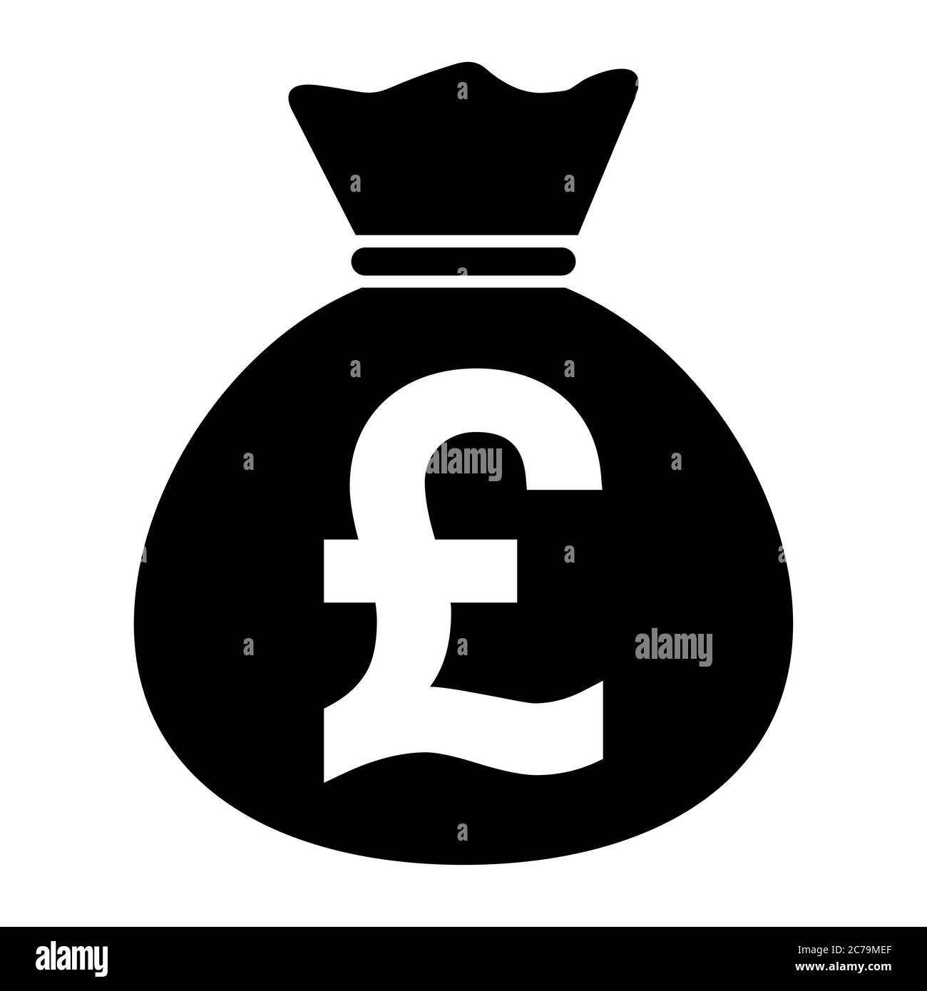 Icona di borsa di denaro isolata su sfondo bianco. Simbolo della banca, grafico del profitto, segno del fotoricettore piatto. Illustrazione Vettoriale