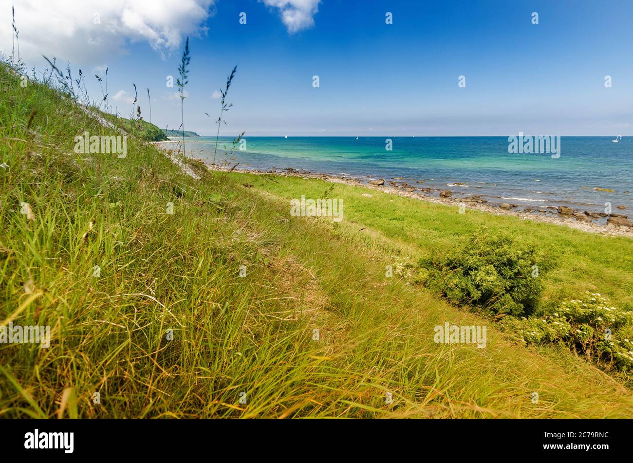 Paesaggio costiero sull'isola Ruegen vicino al capo Arkona Foto Stock