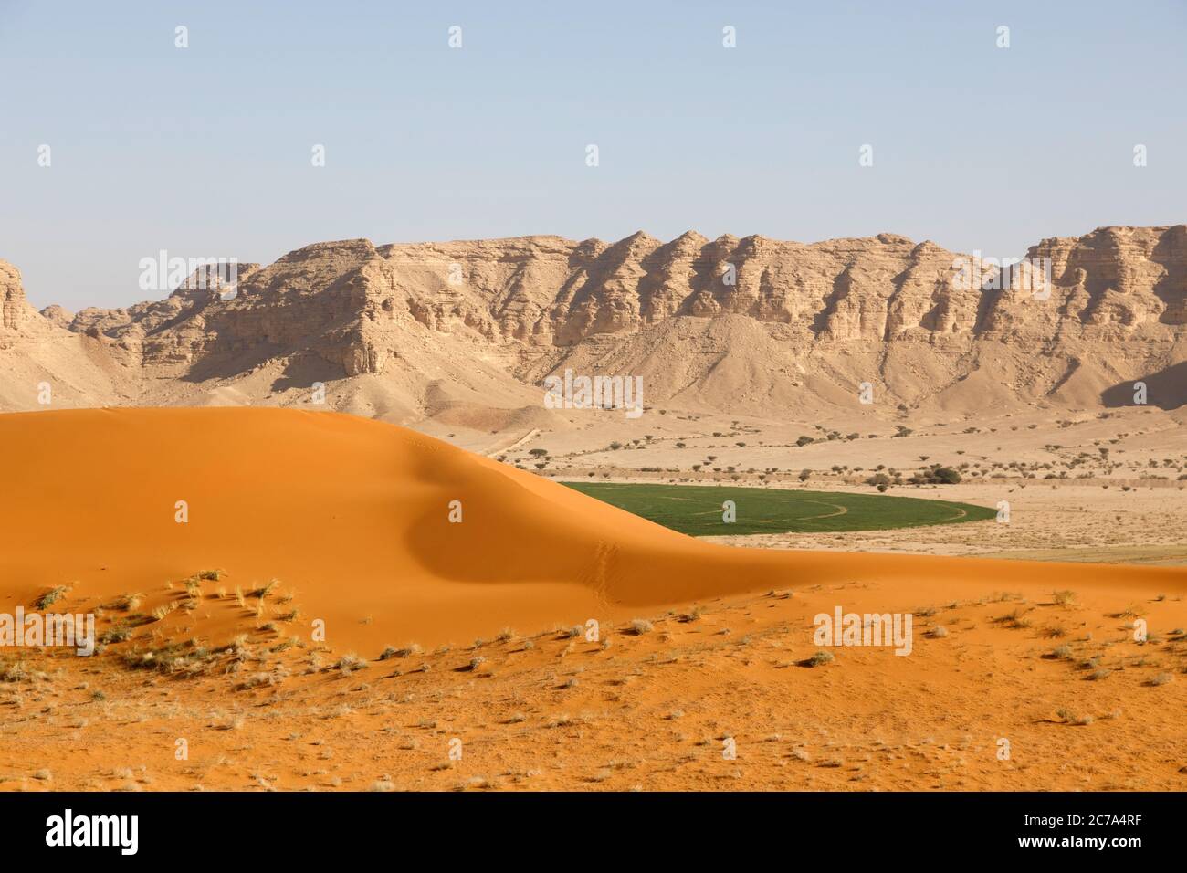 Belle dune di sabbia rossa a sud di Riyadh in Arabia Saudita Foto Stock