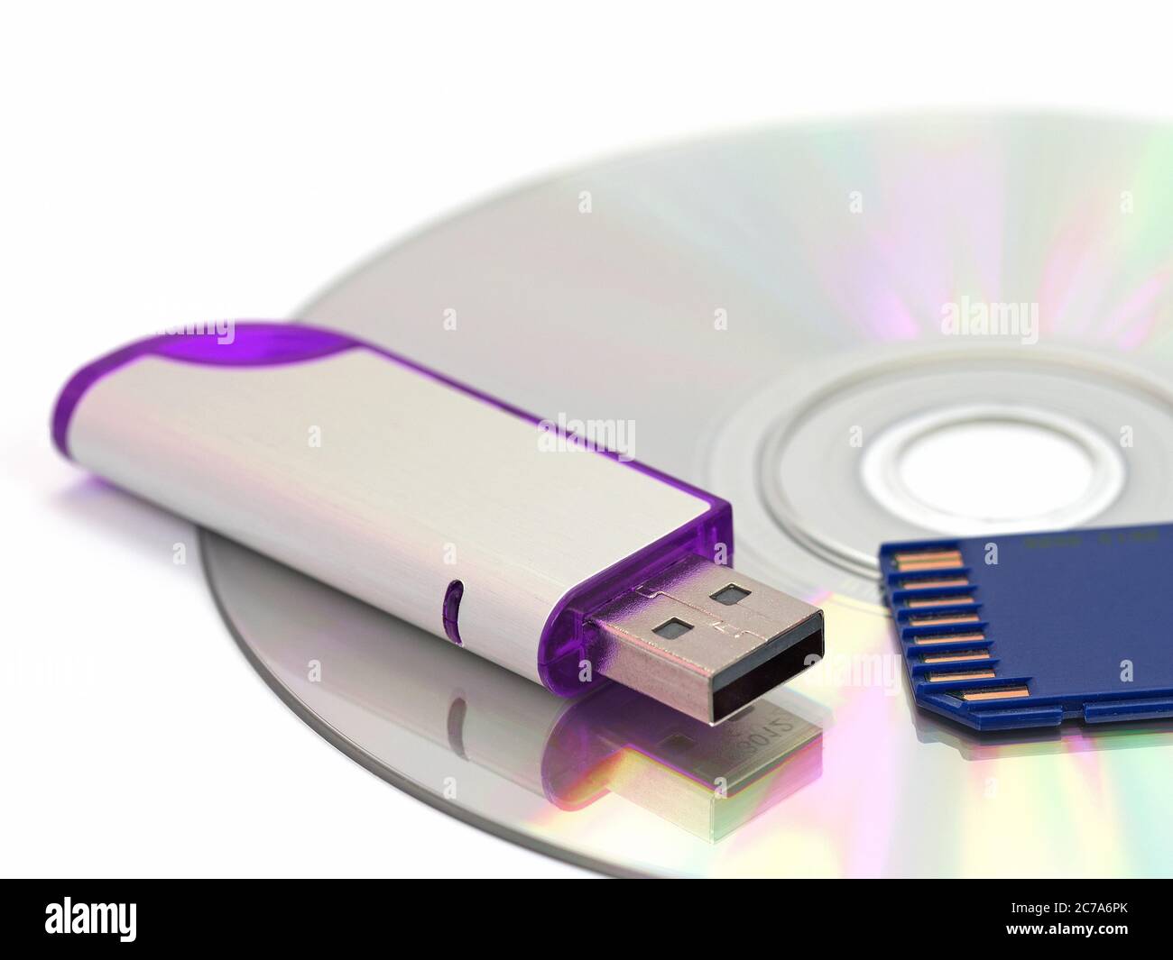 Vari supporti di memorizzazione per i dati del computer Foto Stock