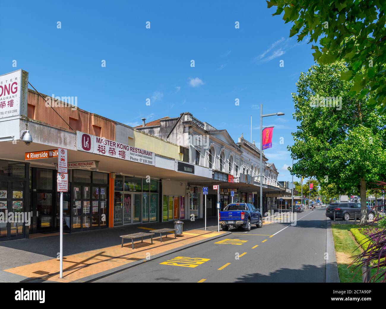 Victoria Street nel centro di Hamilton, Nuova Zelanda Foto Stock