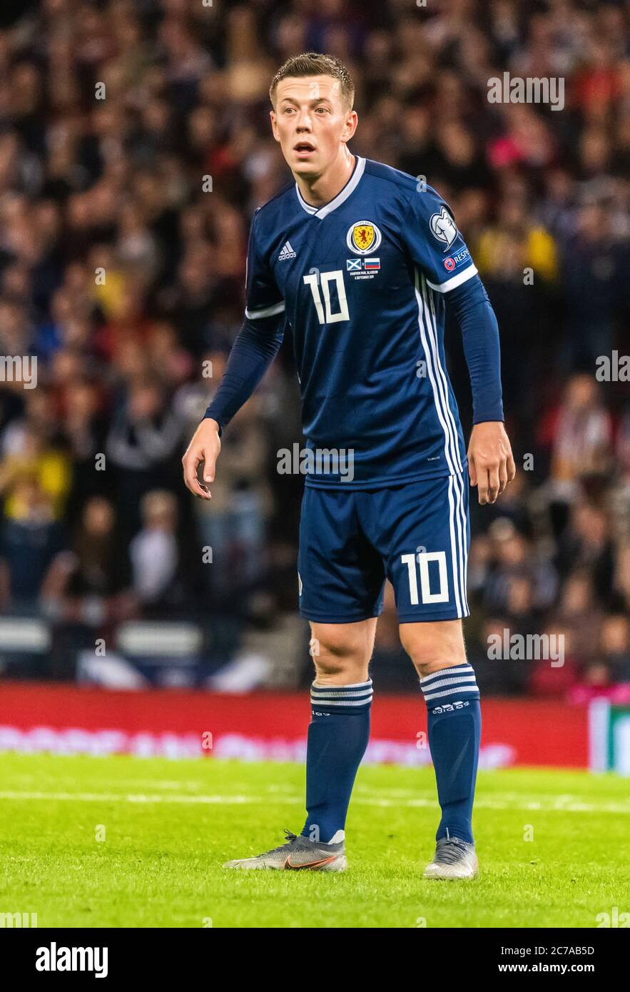 Glasgow, Scozia, Regno Unito – 6 settembre 2019. Il centrocampista della nazionale scozzese Callum McGregor durante la qualificazione UEFA Euro 2020 Foto Stock