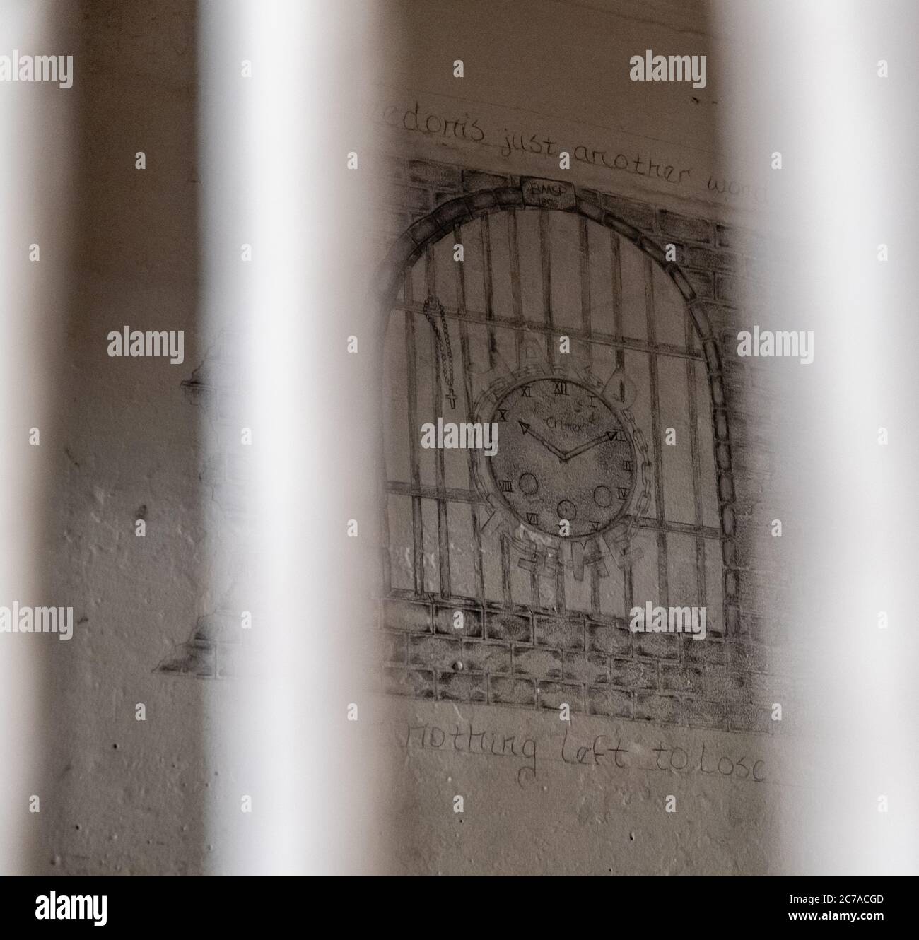 disegno penitenziario di stato di montagna di brushy/illustrazione dell'orologio nella prigione del Tennessee Foto Stock