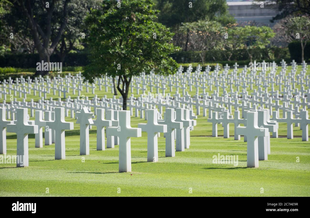 Manila, Filippine - 17 gennaio 2017: Cimitero di guerra americano Foto Stock