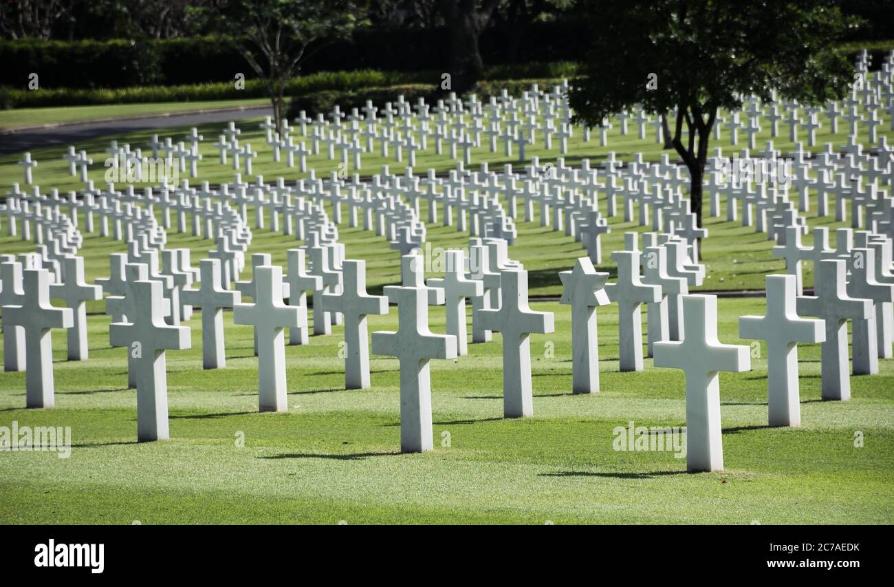 Manila, Filippine - 17 gennaio 2017: Cimitero di guerra americano Foto Stock