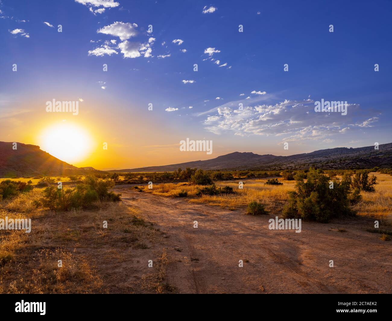Tramonto nel deserto, Utah USA Foto Stock