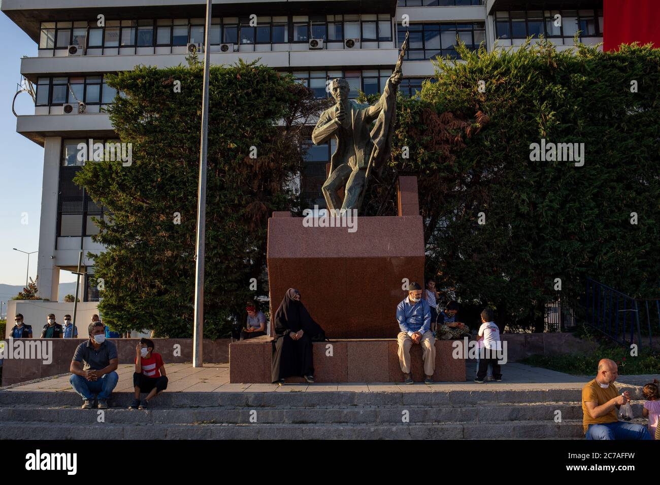 Le celebrazioni del 15 luglio 2020, la Giornata della democrazia e dell'unità Nazionale, sono state celebrate, durante l'epidemia di Corona Virus, in Piazza Izmir Konak. Foto Stock