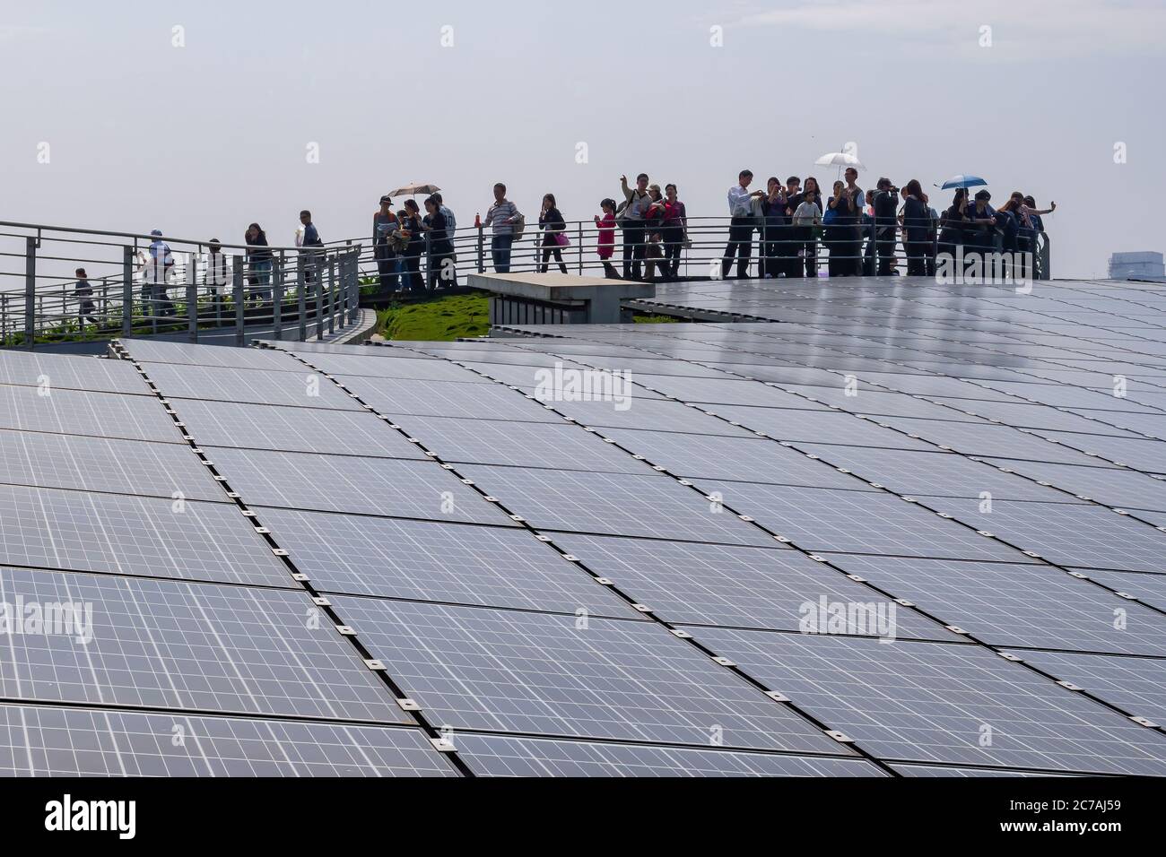 Taipei, 20 MARZO 2012 - pannello solare installato sul tetto del Padiglione di Angel Life Foto Stock