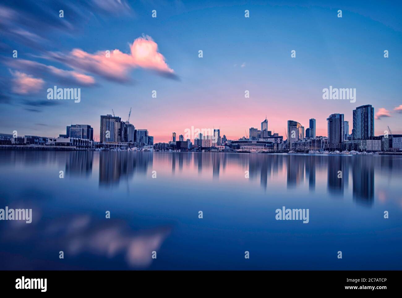 Melbourne City al tramonto Foto Stock