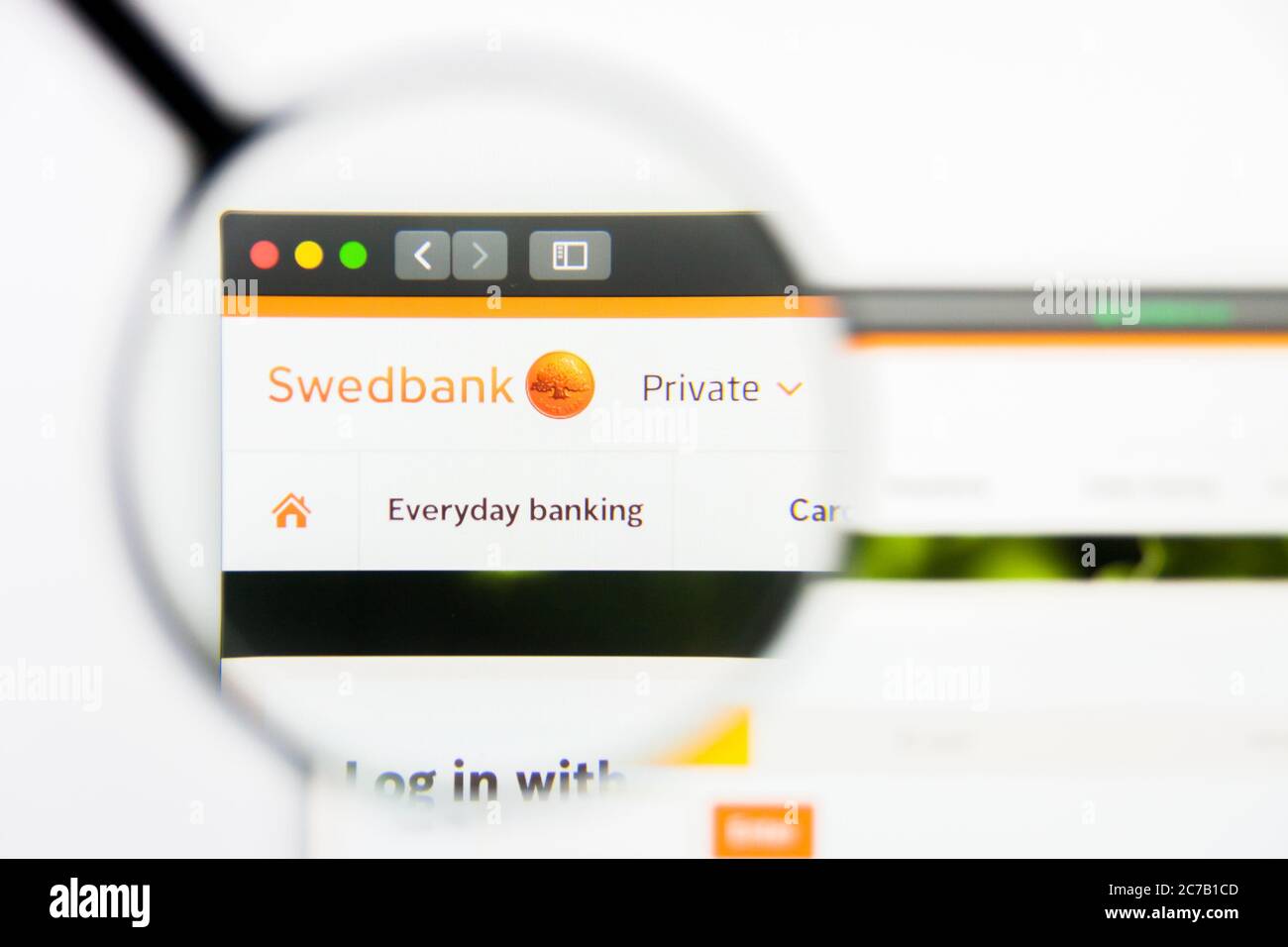 Los Angeles, California, USA - 24 Marzo 2019: Editoriale illustrativo della homepage del sito web privato di Swedbank. Logo Swedbank visibile sullo schermo. Foto Stock