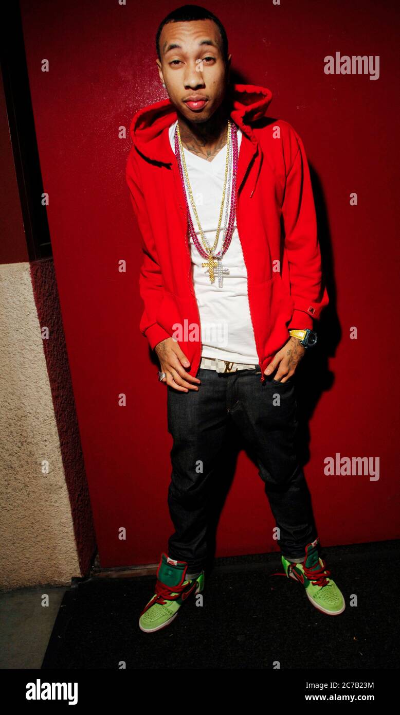 Ritratto esclusivo del rapper Tyga all'anfiteatro Gibson di Los Angeles. Credito: Jared Milgrim/l'accesso fotografico Foto Stock