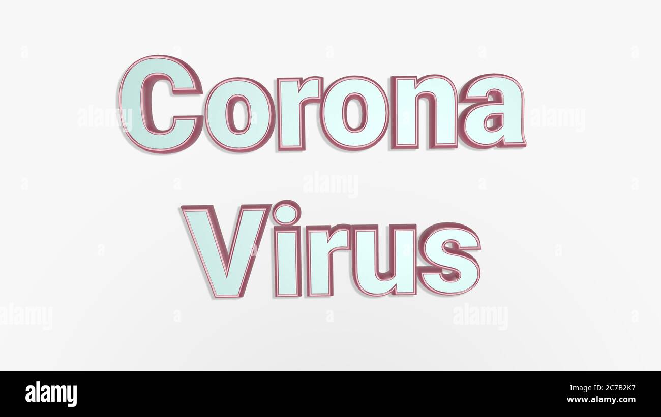 Rendering 3d Corona Virus 2020. Virus della malattia di Wuhan, infezioni da virus metodi di prevenzione infografiche. Infografica, Logo, simbolo e come prevenire Foto Stock