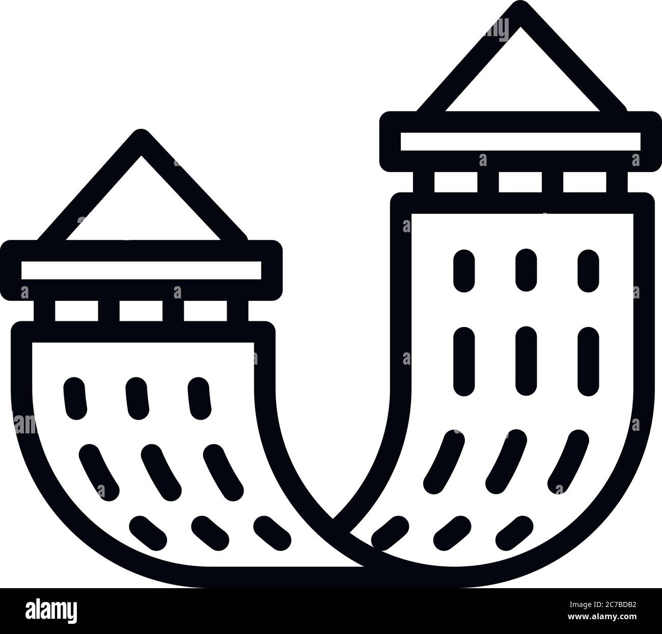 Amaca icona. Delineare amaca icona vettoriali per il web design isolato su sfondo bianco Illustrazione Vettoriale