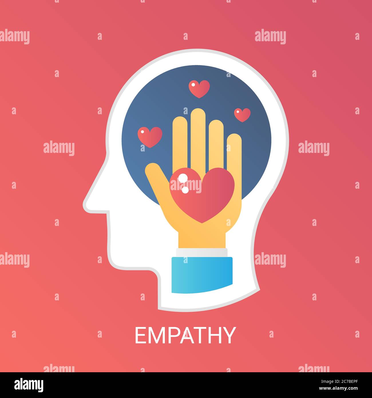 Concetto di empatia vettoriale. Moderno stile piatto sfumato Illustrazione Vettoriale