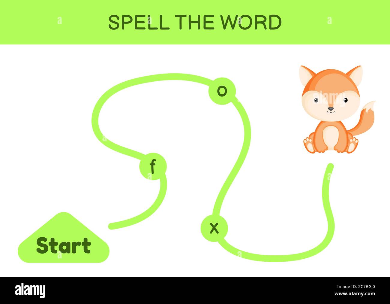 Labirinto per bambini. Modello di gioco per parole di ortografia. Imparare  a leggere word fox, foglio di lavoro stampabile. Pagina attività per lo  studio in inglese Immagine e Vettoriale - Alamy