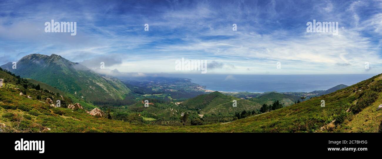 Vista panoramica sulla costa da El Fato Foto Stock