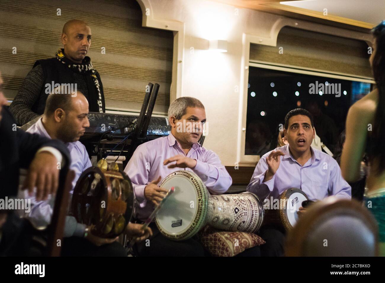 Musicisti di danza del ventre, Cairo Egitto Foto Stock