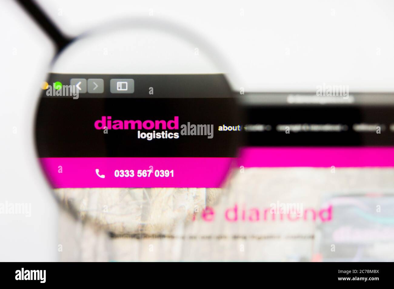 Los Angeles, California, USA - 29 Marzo 2019: Editoriale illustrativo della homepage del sito Web Diamond Logistics. Logo Diamond Logistics visibile in esposizione Foto Stock