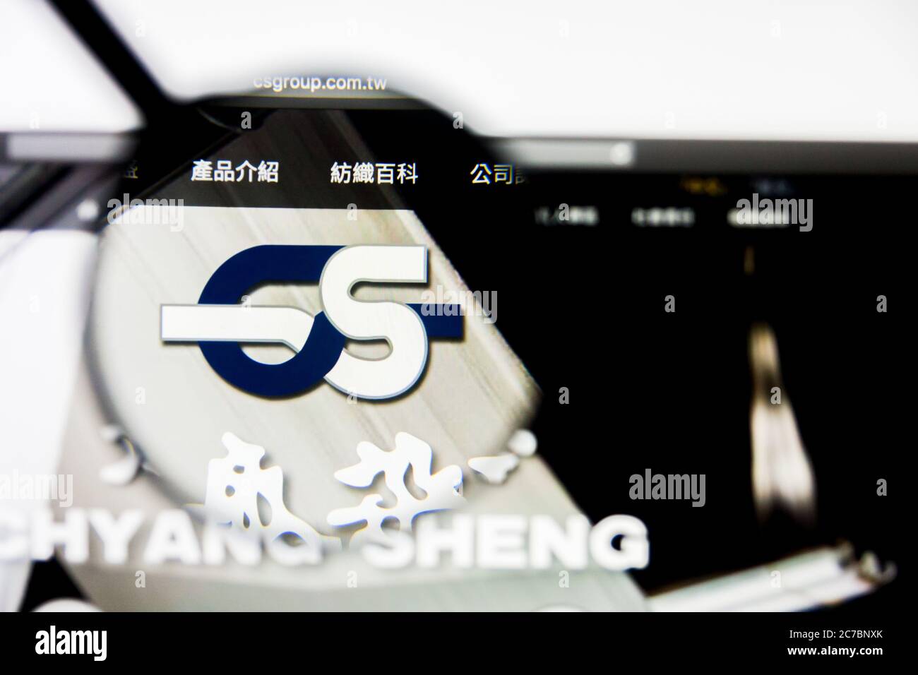 San Francisco, California, USA - 8 aprile 2019: Editoriale illustrativo della pagina iniziale del sito Web di Chyang Sheng per la tintura e la finitura. Tintura di Chyang Sheng e. Foto Stock