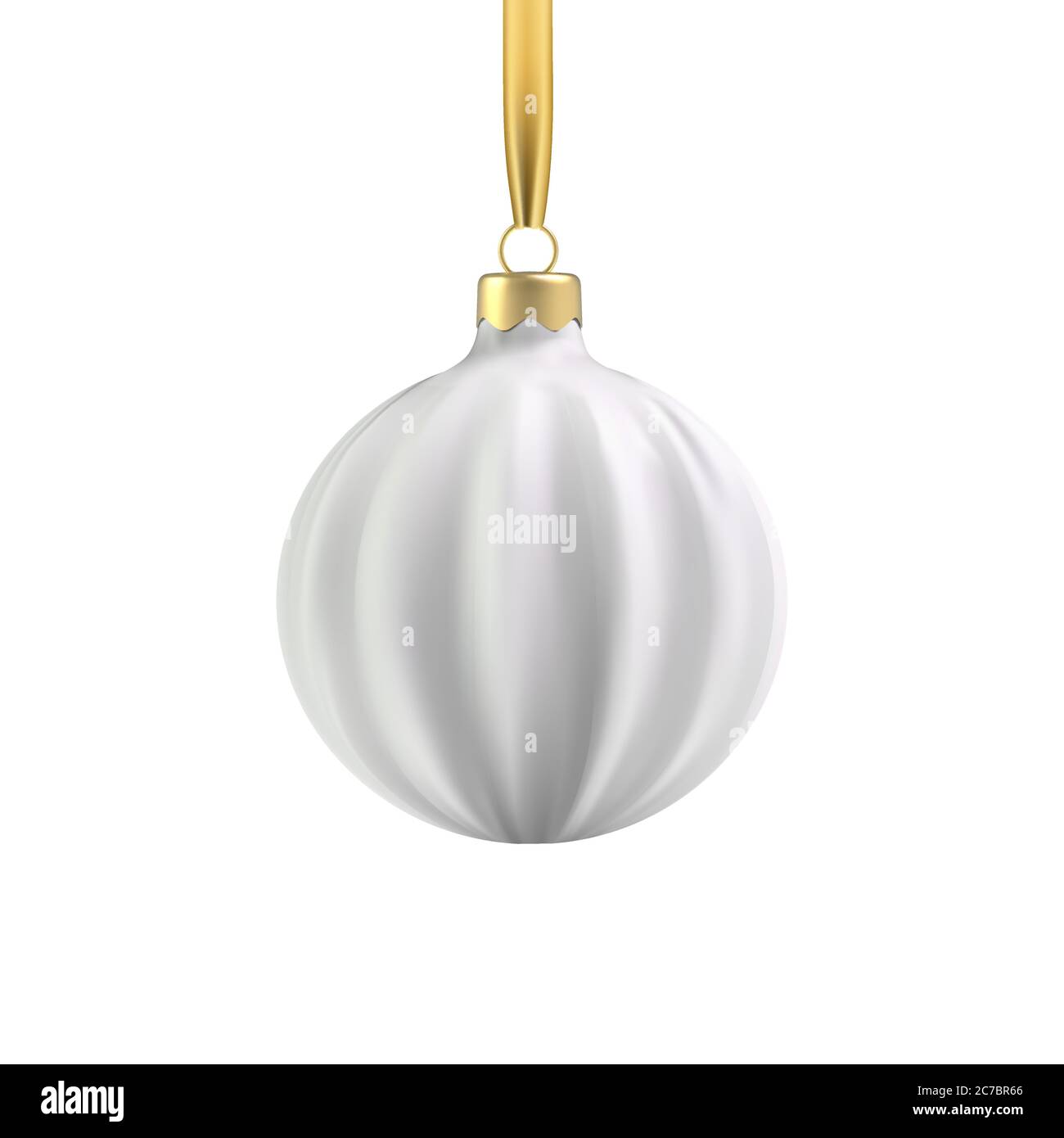 Giocattolo realistico oro albero di Natale sotto forma di spirale. Illustrazione Vettoriale