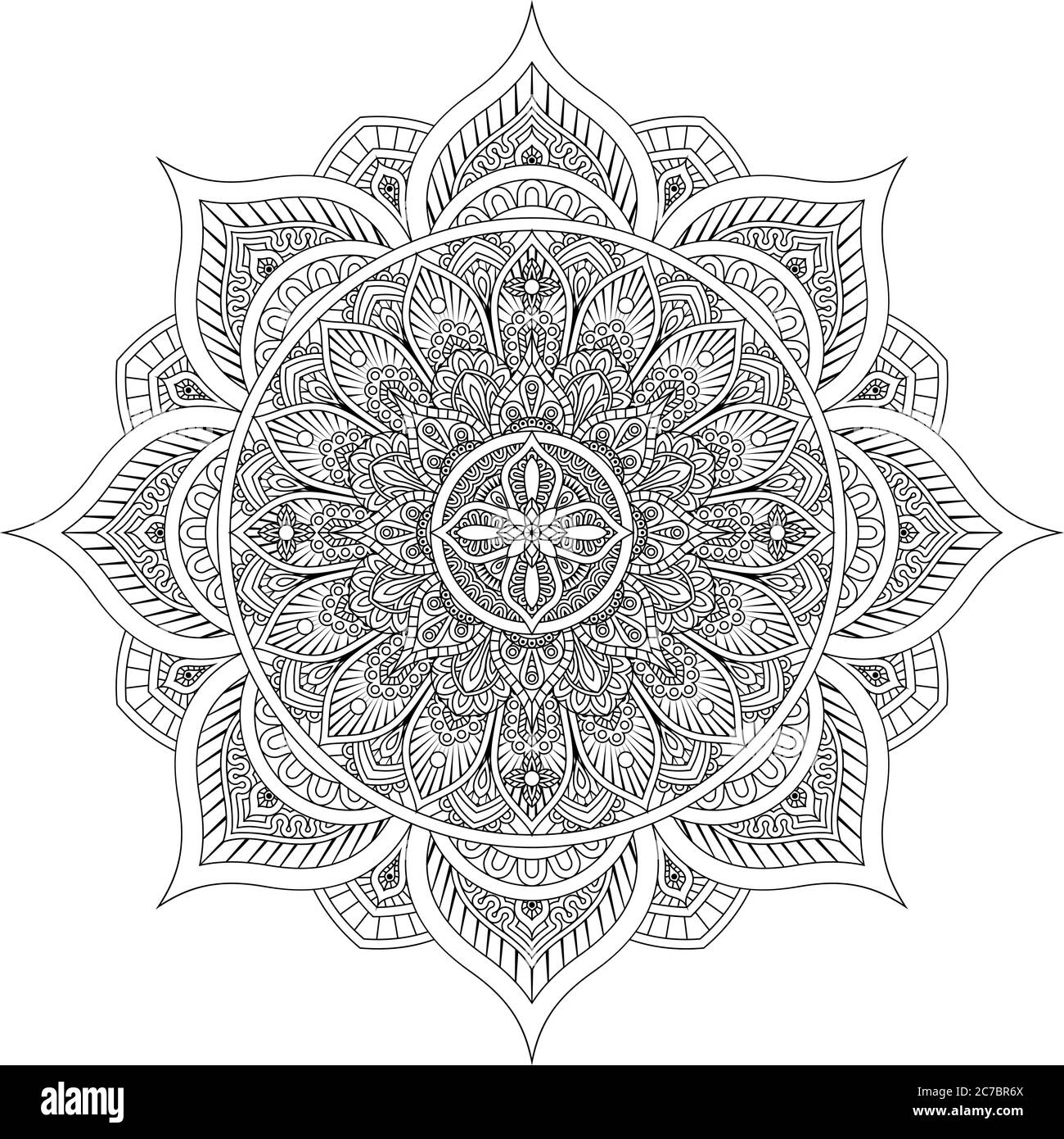Motivo del motivo Mandala Art Ornament Design elemento Illustrazione Vettoriale
